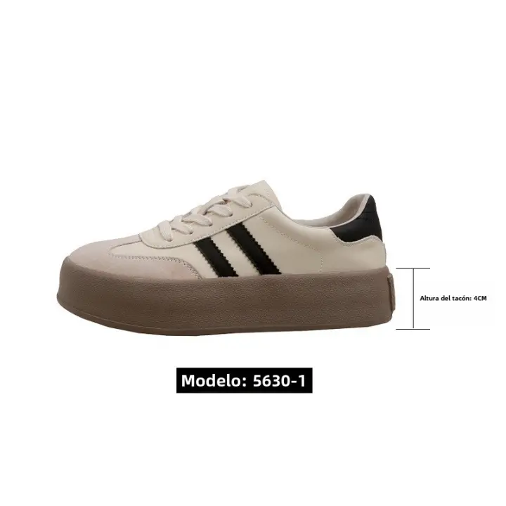 Nuevos zapatos deportivos y de ocio para tablero, zapatos blancos de suela gruesa para mujer que aumentan la altura interior - 1