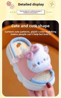 Suelo de cuatro estaciones de suela gruesa antideslizante para el hogar de lino para niños para zapatillas Diseño de princesa - details 4