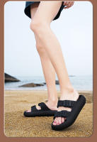 Sandalias de plataforma gruesa con hebilla ajustable para mujer, zapatos de playa, zapatillas de baño, toboganes de suela plana de EVA suave, talla grande 36-47 - details 17