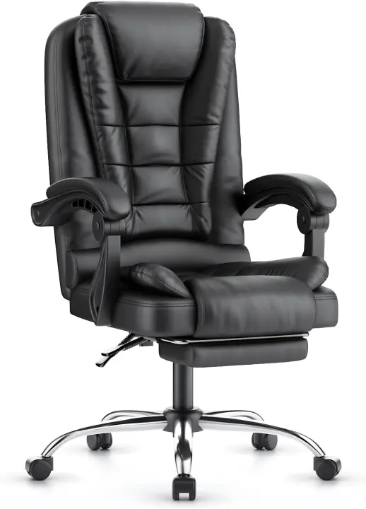 Silla de Oficina, Silla de Escritorio con Respaldo Alto, Función de Inclinación, Silla Reclinable Ergonómica de Altura Ajustable, Silla para Computadora, Caqui - 1