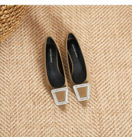 Zapatos de novia franceses de tacón bajo y poco profundos de nuevo estilo para mujer - details 21