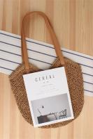 Mochila de hombro de cuerda de papel tejida de hierba para mujer, bolso de playa para vacaciones, nueva moda hecha a mano - details 5