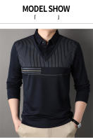Caumanl-Camiseta de manga larga para hombre, ropa de trabajo informal de negocios, corte Regular, talla europea, moda de otoño - details 7