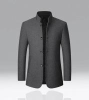 Trajes de Blazer de Cachemira para Hombres Ajuste Delgado, Cuello Alto, Traje de Negocios Casual - details 0