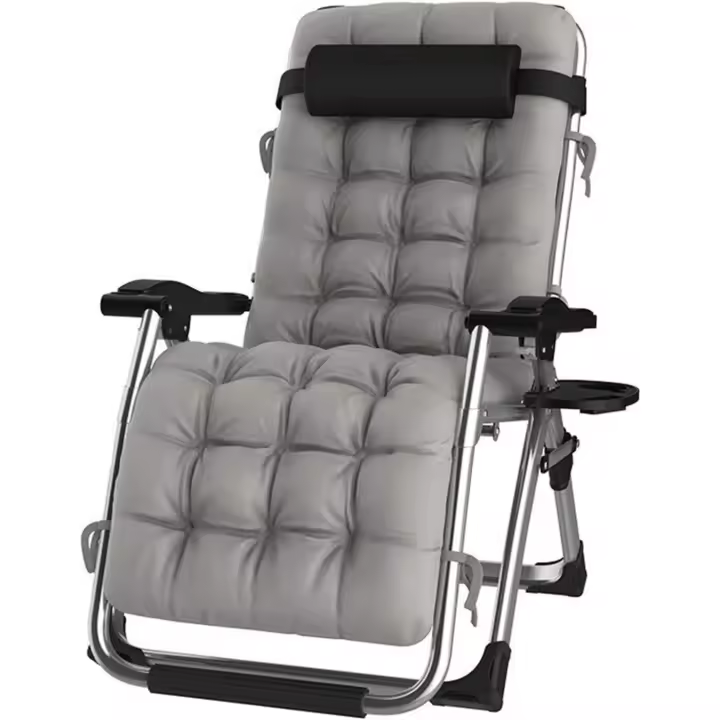Aire Libre con Gravedad Cero y portavasos, Silla Extra Ancha y Ajustable para tumbonas de Patio - 1