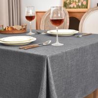 Mantel Vintage rectangular de lino y algodón, cubierta de mesa para decoración de comedor, banquete de boda, Navidad, gris caqui - details 2