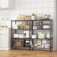 Estanterías de Almacenamiento de 4 Niveles Estantería de Alambre Metálico para Almacenamiento Estantería Ajustable en Altura Estanterías para Despensa Estantería de Cocina, 152*35*152cm Negro - details 4