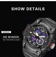 Reloj de pulsera digital LED Smael para hombres con doble tiempo 50m resistente al agua reloj de cuarzo con parada para estudiantes y jóvenes - details 7