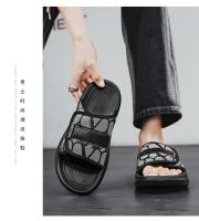 Zapatillas para hombre, zapatos informales de verano para la playa al aire libre, sandalias para caminar, cómodas, ligeras, de lujo, de diseñador, de cuero, a la moda - details 11