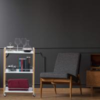 Camarera con 3 Repisas y Ruedas Giratorias, Blanco, 76,5 x 46 x 38 cm - details 24
