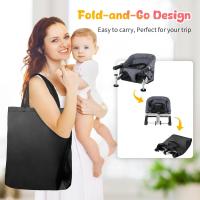 Mesa para Bebé, Trona Portátil Plegable con Arnés de Seguridad, Asiento Enganchable infantil con Bolsa de Transporte para Casa y Viajes (Azul) - details 22