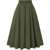 Falda Larga Solida de Cintura Alta Vintage Moda de Primavera-Verano 2024 - details 4