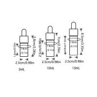 Juego de Mini botellas cuentagotas rellenables, Color de macarrón, viales de aceite esencial de vidrio reutilizables, Bombilla de goma, cuentagotas de vidrio vacío, 7 Uds. - details 0
