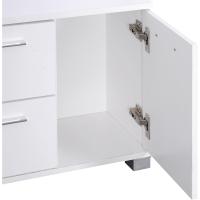 Conjunto de Entrada con Espejo Perchero y Zapatero Muebles de Entrada con 3 Ganchos y 2 Cajones para Pasillo Blanco - details 8