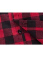 Nueva Moda de Verano 2024 Camisa A Cuadros para Hombres Estilo Rojo Y Negro Manga Corta - details 6
