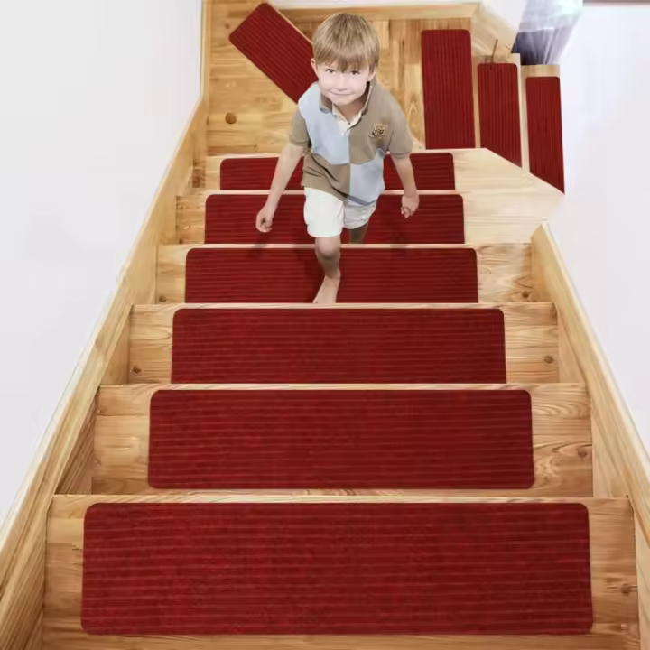 Alfombra de entrada absorbente de agua, antideslizante, reutilizable, autoadhesiva, de seguridad, silenciosa, para escaleras, almohadilla para escalones, alfombra para suelo - 1