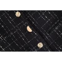 BUNO-Chaleco elegante a cuadros para mujer, chaleco con botones centrales, ropa de calle, top corto de tartán, prendas de vestir, 2025 - details 8