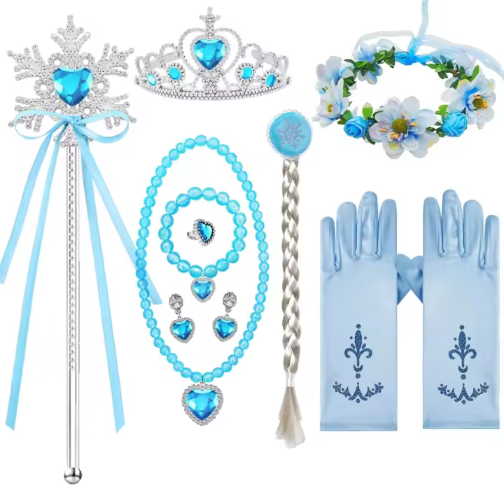 Vestido de princesa de lentejuelas de verano para niños, disfraz con estampado azul, vestido elegante de Reina de la nieve para niñas, regalo de cumpleaños para niños - 1