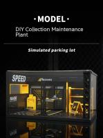 Juguete de montaje de estacionamiento con iluminación a escala 1/24, colección de escenas Dly, modelo de aleación fundida, coche, garaje, juguete, regalo para niños - details 0