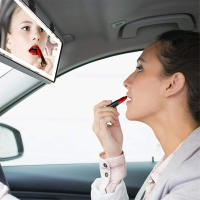 Espejo de maquillaje LED para coche, retrovisor regulable, sombreado solar, cosmético, se adapta a la mayoría de los visores solares de coches - details 6