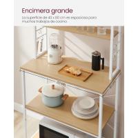 EstanterÍa de Cocina, EstanterÍa de PanaderÍa, 6 Estantes y 6 Ganchos, para Microondas, Marco de Acero, Industrial, 40 x 80 x 167 cm, MarrÓn RÚstico y Negro - details 58