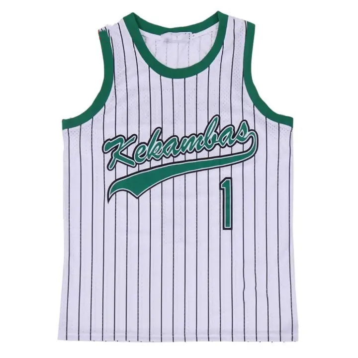 Camiseta transpirable de malla para hombre, camiseta de baloncesto de película blanca cosida, n. ° 1, S-XXL de verano - 1