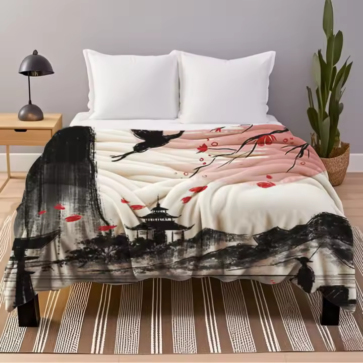 Manta de Cama de Franela Resistente al Olor Decoración Temporal de Temporada Tropical para Hogares de Airbnb y Recién Nacidos - 1