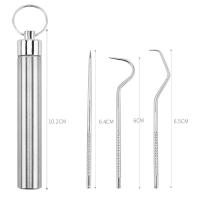 Juego de herramientas para palillos de dientes para el hogar, hilo dental de acero inoxidable para el cuidado dental - details 6