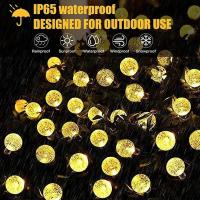 Guirnalda de luces solares para exteriores, luz de hadas de cristal, 8 modos, luz de Patio impermeable para decoración de fiesta de jardín - details 0