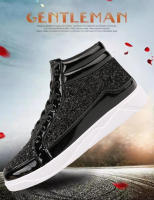 Zapatos deportivos de punta redonda para hombre, botas versátiles informales brillantes para escenario, ropa de calle al aire libre, zapatos de Skateboarding para niños - details 2
