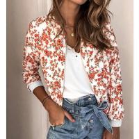 Chaqueta bomber elegante con estampado floral de primavera y otoño - details 14