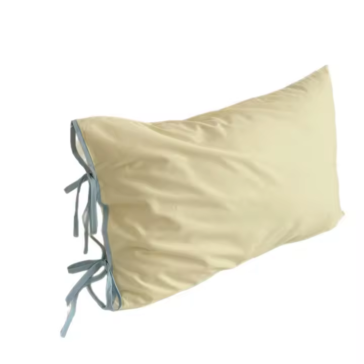 Funda de almohada con lazo de Color sólido, fundas de almohada de algodón de estilo nórdico suave, funda de almohada transpirable lavable, accesorios para dormitorio, 2 uds. - 1