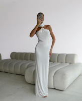 Nuevo vestido halter sin tirantes de cintura delgada para mujer con diseño de línea A, elegante estilo francés - details 6