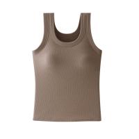 Camisola grande con cojín en el pecho para mujer, corsé elástico de Color sólido de talla grande para niña, ropa de calle, chaleco con tirantes para uso diario - details 17