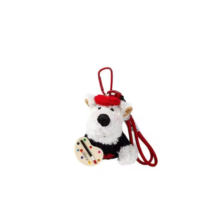 Monet Pintor Perro West Highland Colgante de Bolsa de Coche Lindo Juguete de Peluche Regalo para Novias Llavero Colgante - 1
