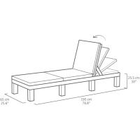 Sillón de Jardín al Aire Libre Estructura Reforzada con Cojín 4 Posiciones de Apoyo Diseño Gris - details 2
