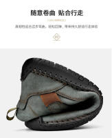 Zapatos de cuero de moda para hombres populares herramientas al aire libre costura retro media y alta parte superior de la moda casual zapatos de cuero de los hombres zapatos casuales. - details 10