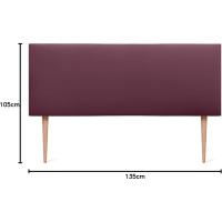 Lujo de Cama con Cabecero de Polipiel o Tela Liso 150x105cm con Patas Tela Beige - details 9