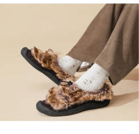 Zapatos de mujer con suela plana, cálidos y esponjosos para exteriores, zapatos casuales de algodón. - details 17