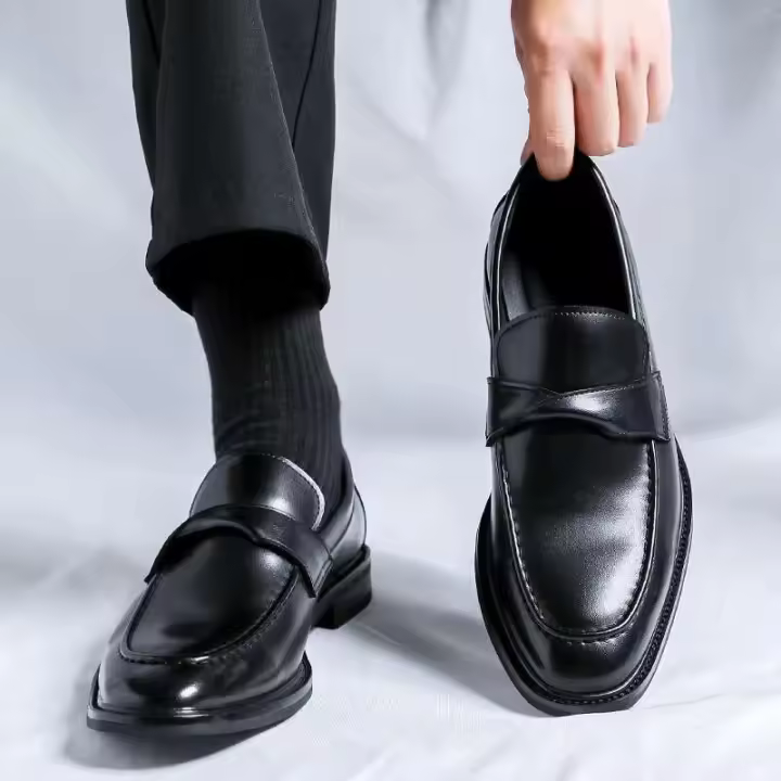 Zapatos de mujer de cuero informales transpirables de oficina de moda de cuero para hombre - 1