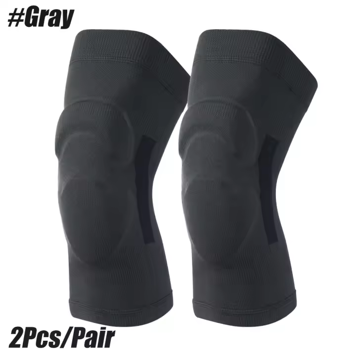 Mangas de compresión de rodilla, soporte de rodilla con almohadillas de Gel para rótula, entrenamiento, correr, levantamiento de pesas, alivio del dolor articular, 1 par - 1