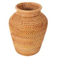 Florero tejido de ratán, florero artístico, decoración de mesa a la moda, maceta para plantas, suministros de jardinería para el hogar, flor - details 0