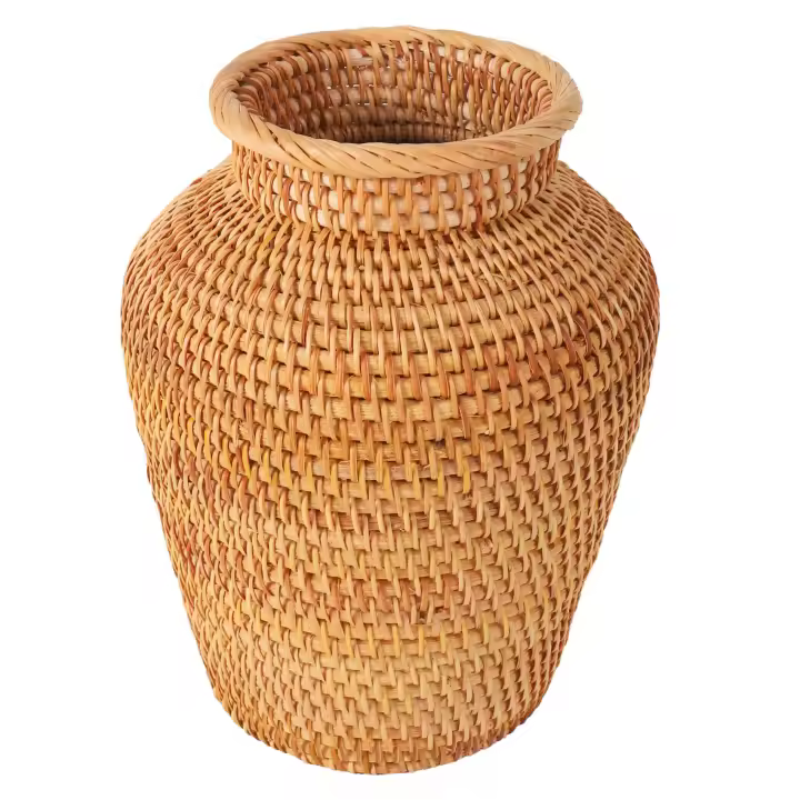 Florero tejido de ratán, florero artístico, decoración de mesa a la moda, maceta para plantas, suministros de jardinería para el hogar, flor - 1
