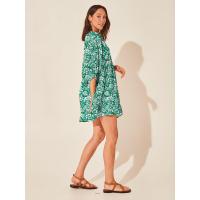 Vestido corto de vacaciones de playa de rayón informal suelto con lazo floral para mujer de moda de verano - details 168
