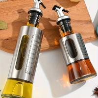 Botella De Aceite De Oliva Con Escala Y Encendido Automático Dispensador De Molienda Para Cocina Barbacoa Suministros De Estercolización De Vidrio Y Acero Inoxidable - details 9