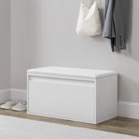 Banco Zapatero con Cajón Mueble Zapatero para 3 Pares de Calzado con Asiento Tapizado para Entrada Vestíbulo Dormitorio Aglomerado Polipiel 80 x 39 x 45 cm - details 1