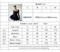 Vestido de estilo elegante frío de mujer vestido de cuello cuadrado vestido corto de temperamento - details 0