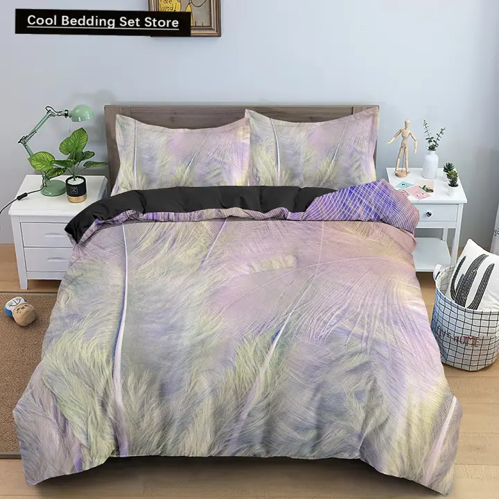 Juego de Ropa de Cama de Plumas de Pájaro Coloridas Tamaño de Cama Rey/Reina - 1
