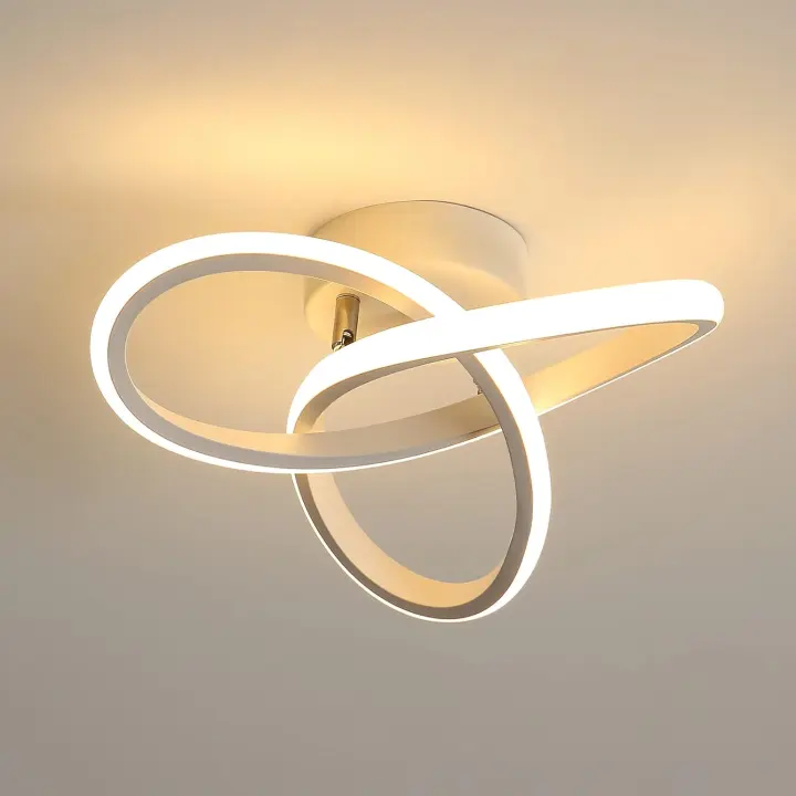 Plafón LED Blanco de Techo 30W GOECO, Aluminio, 3000K Luz Blanca Cálida, Iluminación Interior para Sala de estar, 30*30*10 CM - 1