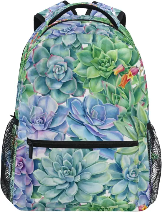 Mochila de Lienzo de Agua de Cactus Tropical Paquete Escolar Grande para Niñas y Niños - 1